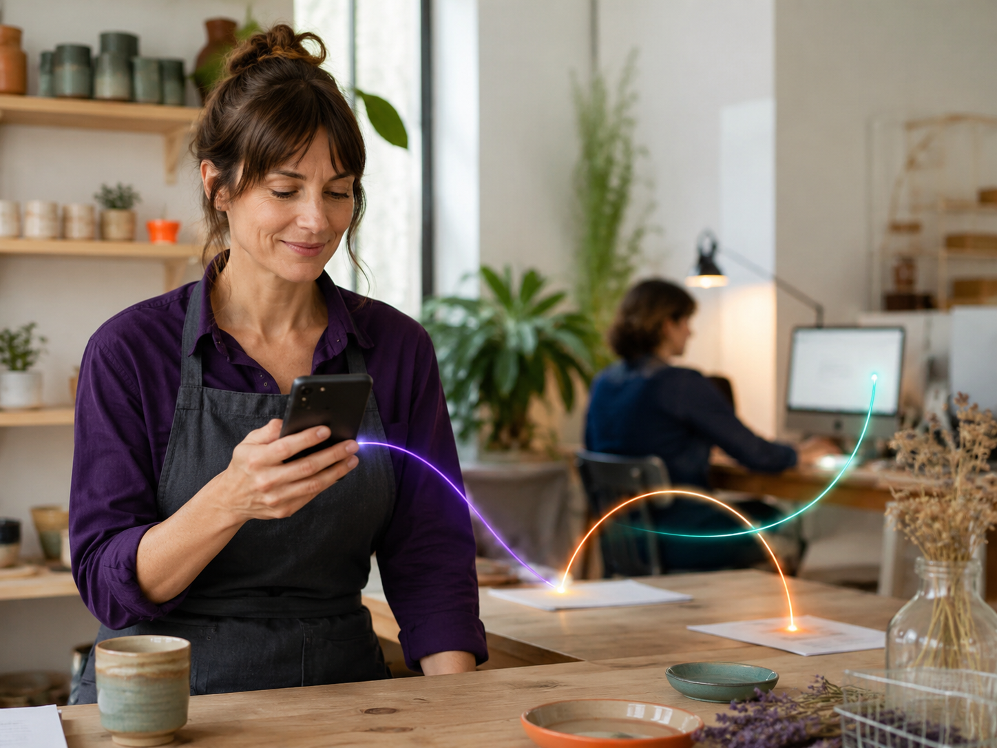 Un artisan bénéficiant d'une gestion administrative automatisée